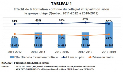 Les adultes à la formation continue du collégial