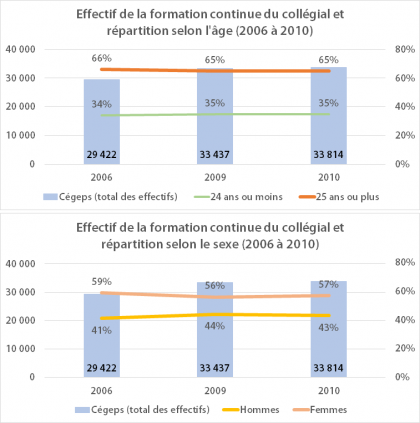 Les adultes à la formation continue du collégial